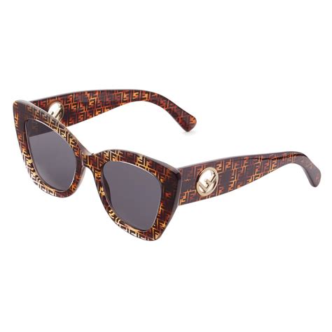 occhiali fendi con scritta sulla lente|Occhiali da sole Fendi FE40125I 55E Avana Con Logo Ff – .